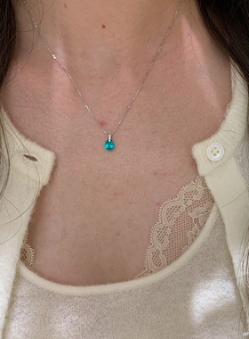 简约极细水滴项链女款秋冬毛衣链