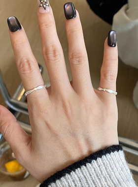 摸会小鱼！S925纯银拉丝小鱼戒指