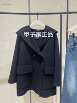 Ed Mao jacket woman 2023 Winter-style yak cashmere wool loose with cap double face woman EBC4OVC025