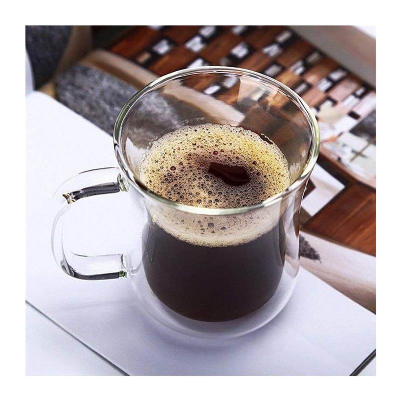 Transparent Double Bottom Glass Coffee Cup Milk Whiskey Tea - 图0