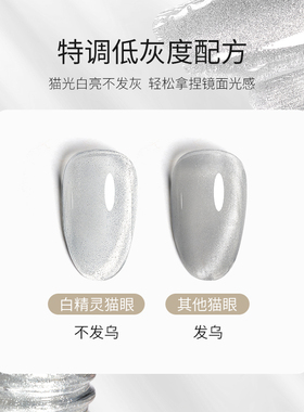 冰沙甲油胶透明晶石猫眼