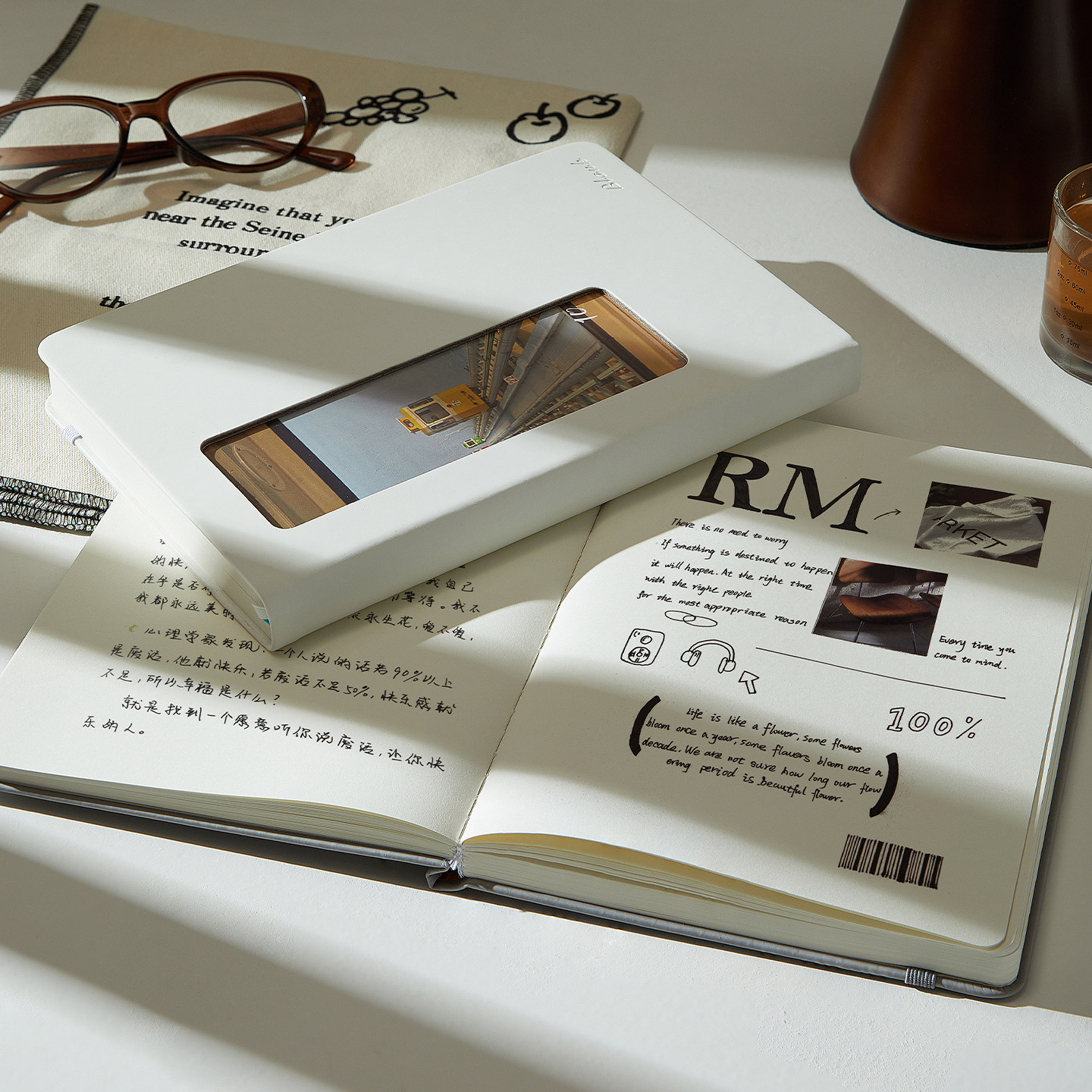 笔记本本子a5高颜值原创文艺加厚开窗本大学生考研读书摘抄空白本简约工作会议记事本质感礼盒套装定制印logo,淘宝优惠券,粉丝福利购,淘宝优惠卷