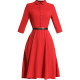 Red French age-reducing drapey high-end dress