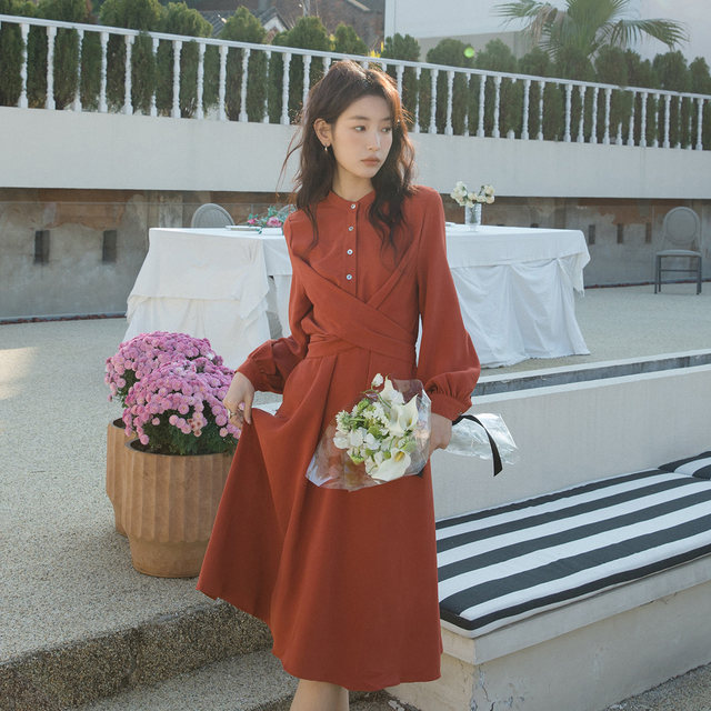 Japanese simple solid color plus size work shirt dress