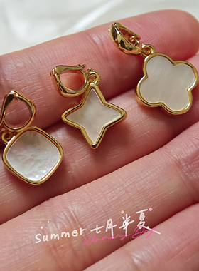 天然白贝可拆卸万能扣吊坠小滴溜吊坠小众百搭18k镀金珍珠项链