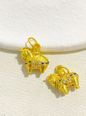 沙金吉象唐马项链吊坠女送礼