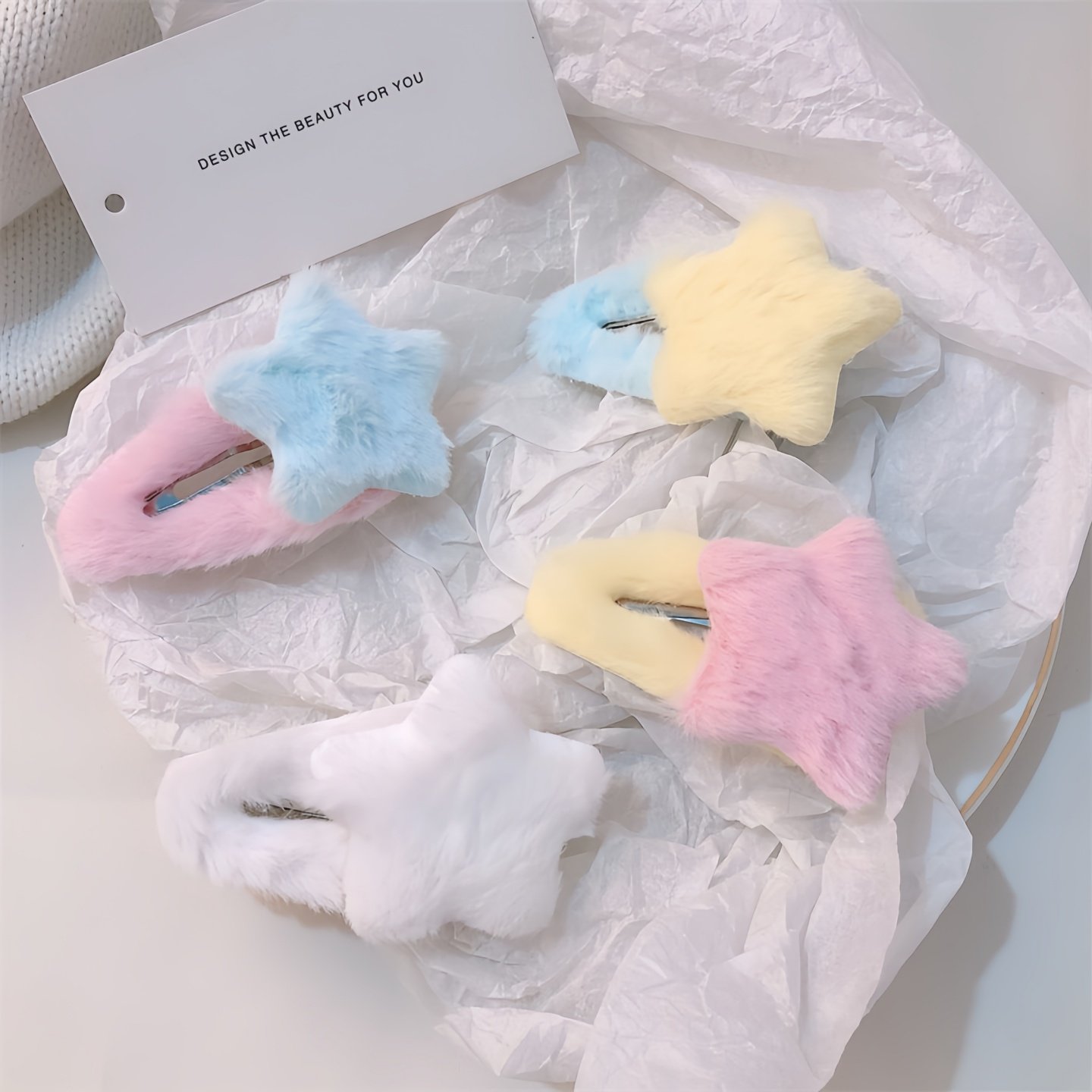 ins可爱侧边毛绒五角星形发夹女儿童刘海夹发饰bb夹秋冬新款发卡,淘宝优惠券,粉丝福利购,淘宝优惠卷