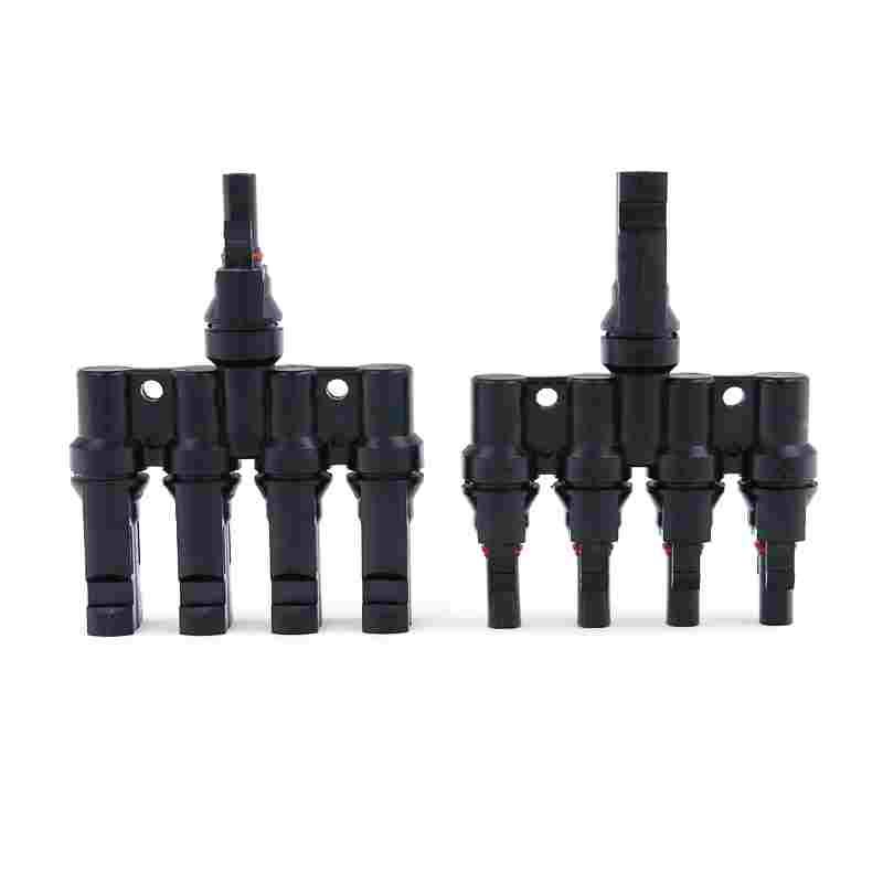 T型1转4连接器4片太阳能板并联 光伏连接器 MC4接头T型1份4支5通 - 图2