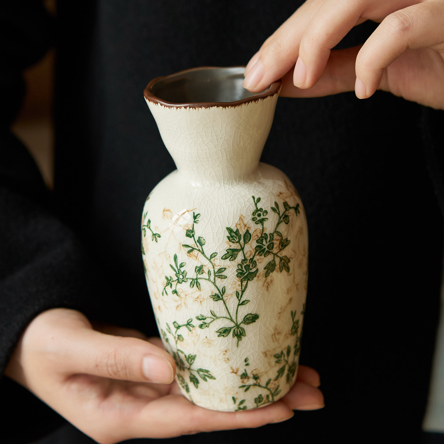 新中式陶瓷花瓶迷你小清新复古书房茶桌田园风家居装饰插花器摆件,淘宝优惠券,粉丝福利购,淘宝优惠卷