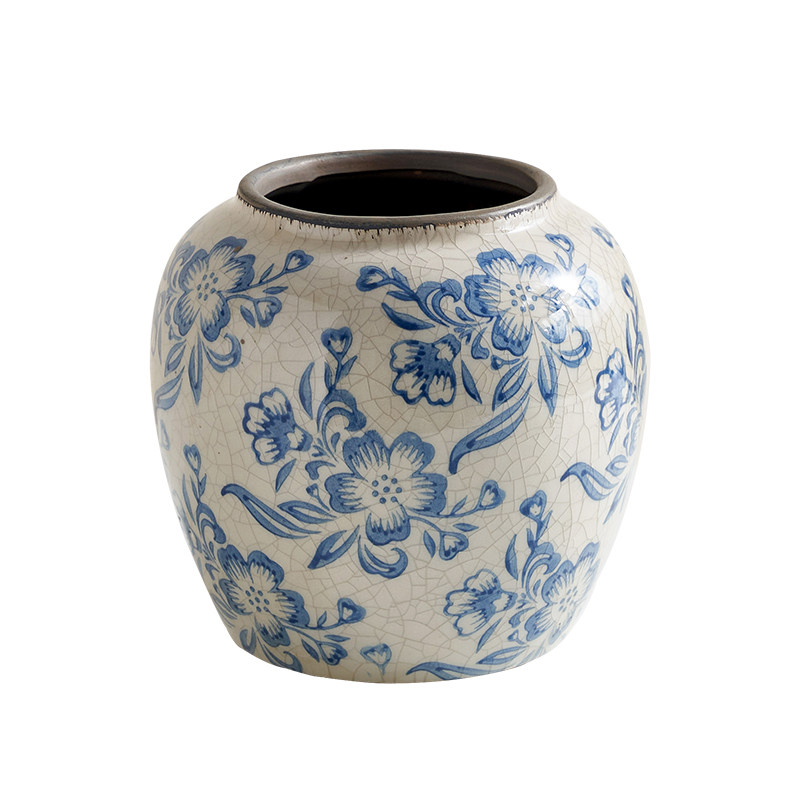 新中式青花瓷花瓶大绿植插花水养复古陶瓷花器客厅玄关装饰品摆件,淘宝优惠券,粉丝福利购,淘宝优惠卷