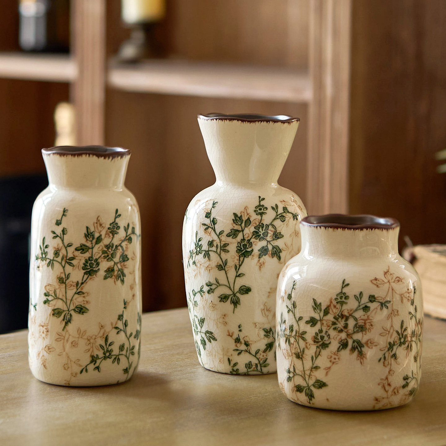 新中式陶瓷花瓶迷你小清新复古书房茶桌田园风家居装饰插花器摆件,淘宝优惠券,粉丝福利购,淘宝优惠卷