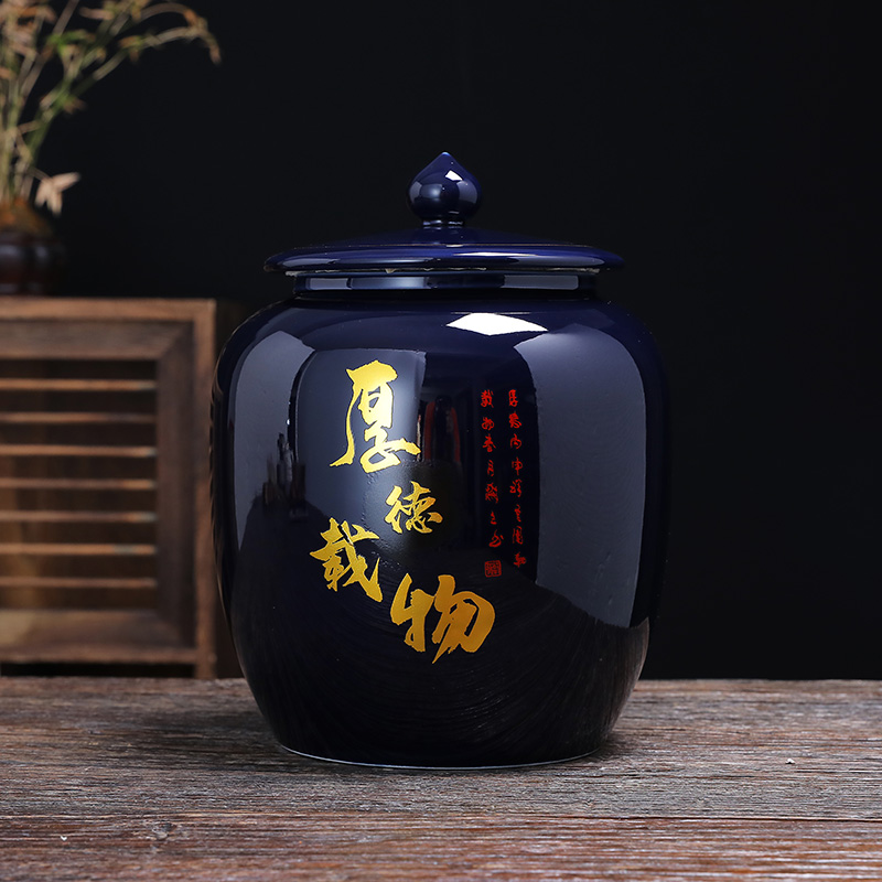 德化白瓷手绘大号茶叶罐陶瓷3斤装密封储存罐散装大红色茶盒防潮