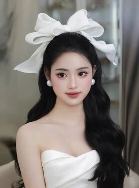 蝴蝶结发夹缎面韩式婚纱礼服配饰