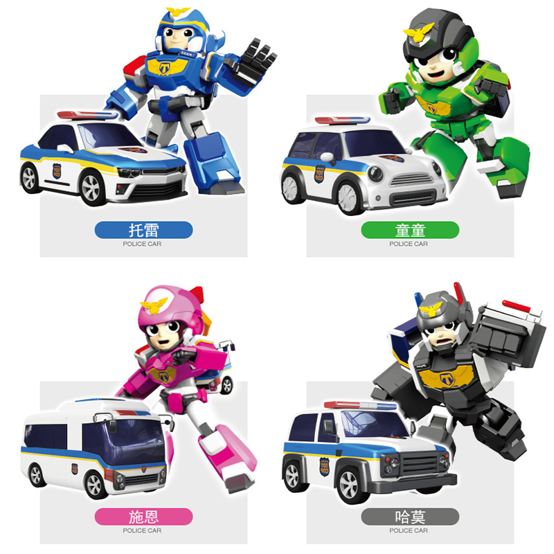 正版玩具套装庄臣正义救援队机器人变形消防警车儿童汽车男孩模型-图3