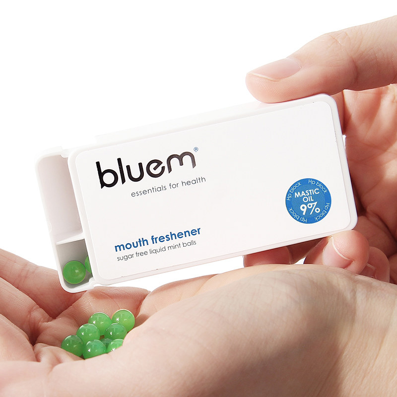 bluem口气清新剂便携爆珠50粒丸 bluem口腔清新剂