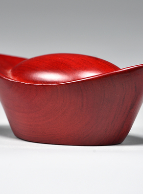 花梨实木雕刻金元宝摆件