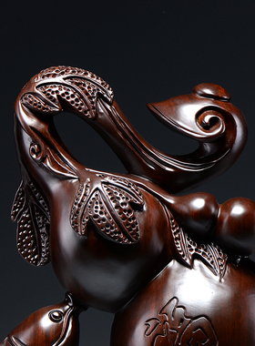 黑檀木植物雕刻家居客厅工艺品