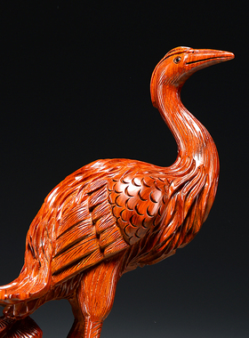 松鹤延年木雕家居客厅贺寿工艺品