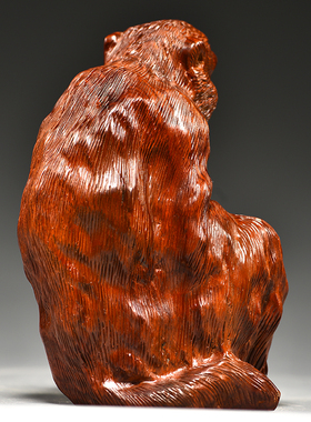 花梨实木雕母子猴摆件家居客厅玄关装饰十二生肖木头猴红木工艺品