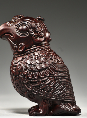 黑檀木雕鹦鹉摆件实木雕刻鹦名神鹉工艺品红木家居玄关装饰送礼品