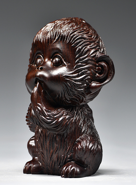 黑檀木猴子摆件十二生肖