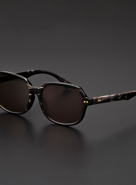 水晶石镜片牛角镜框可定制度数