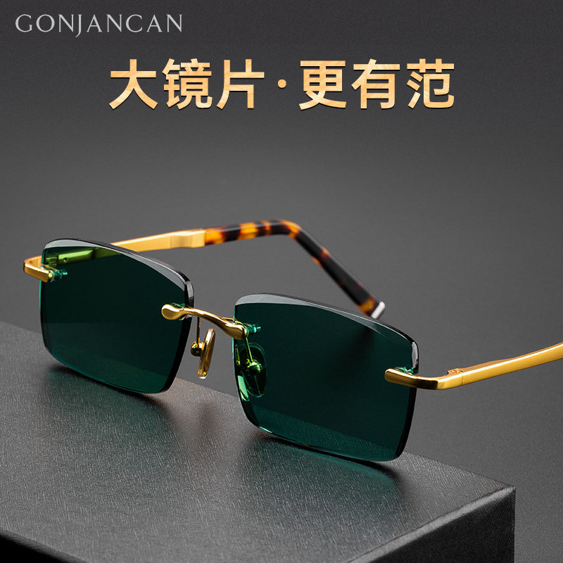 墨绿水晶眼镜男士水晶石眼镜石头镜墨镜平光护目镜开车钓鱼太阳镜