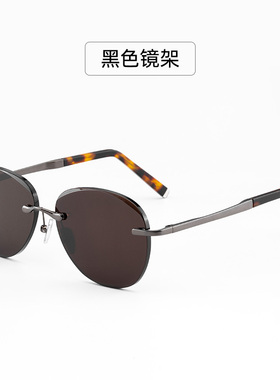 茶色飞行员款真水晶石老人太阳镜