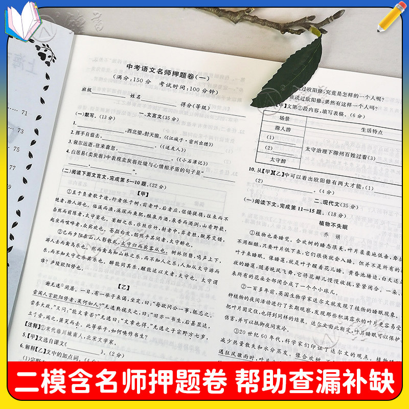 中考实战名校在招手一二模卷语文数学英语物理化学试卷详解答案 2023-2024-2025上海中考一模卷二模卷三年合订本套装by