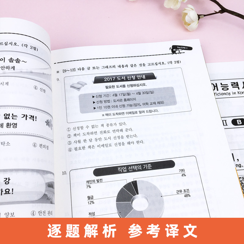 新韩国语能力考试TOPIK2中高级 3年真题+2回模拟 三年topik真卷 逐题解析考题译文 三四五六级中高级韩语考试历年教程完全掌握 - 图2