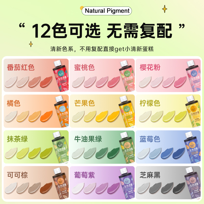 仙妮贝儿果蔬色素天然色素大瓶180g蛋糕奶油食品级烘培调色翻糖 - 图1