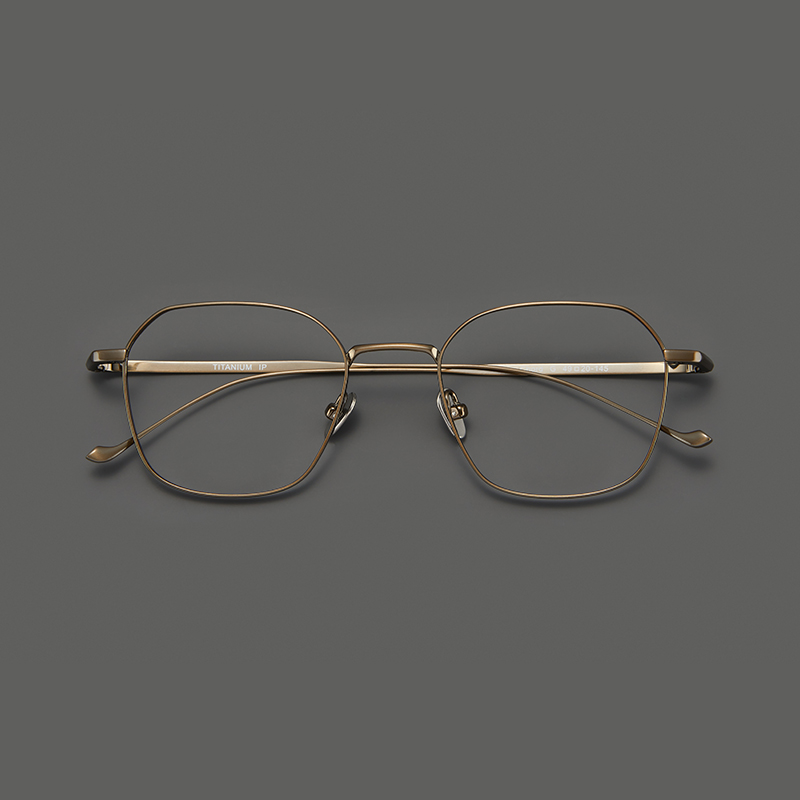 爱情而已！日本超轻纯钛眼镜架多边形框时尚女可配防蓝光近视镜片 - 图1