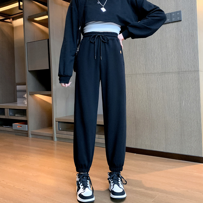 春秋宽松束脚九分灯笼加绒休闲裤子 漫在路上休闲裤