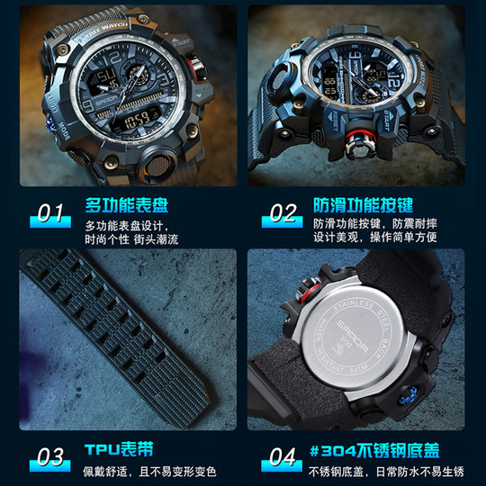 Elektronische Herrenuhr im Militärstil