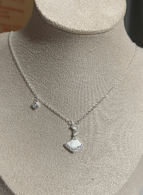 足银990项链女百搭小裙子吊坠锁骨链简约气质高级感精致链坠