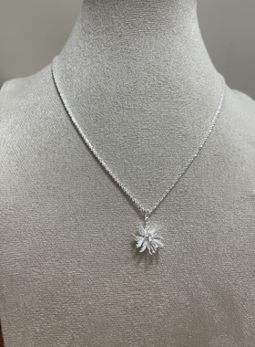 足银990纯银烟花项链女款2026新款高级感轻奢小众冷淡风气质锁骨