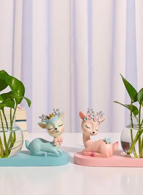 家居饰品轻奢摆件创意可爱鹿客厅电视柜工艺品装饰品摆设结婚礼物