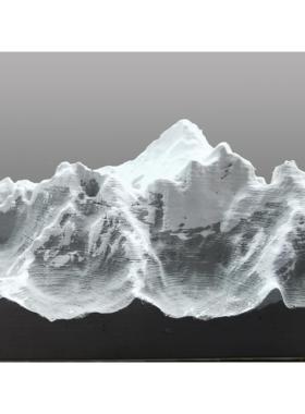 水泥工艺品摆件珠穆朗玛峰微缩模型鱼缸造景微景观雪山扩香石礼品