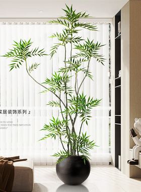 仿真绿植室内十大功劳假植物落地盆栽侘寂风高级仿生植物装饰摆件