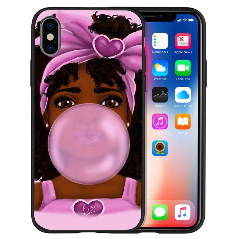 适用iPhone13时尚手绘女孩手机壳 MelaninQuwenphone cases苹果12