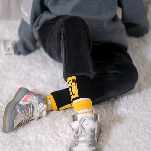 Детские осенние черные флисовые удерживающие тепло штаны подходит для мужчин и женщин для отдыха, подходит для подростков