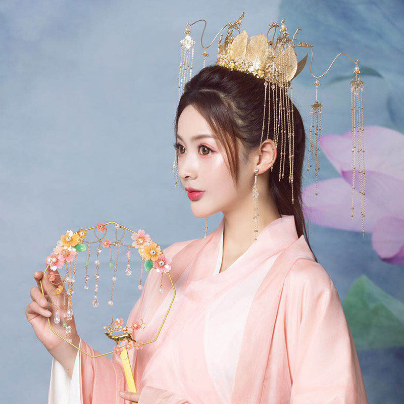 2022新款汉服古代头饰古风发冠头冠配饰秀禾新娘发饰凤冠步摇古装_虎窝淘