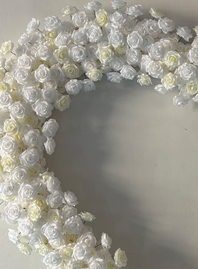仿真花墙白色爱心心形拱门网红背景墙婚礼布置婚庆庆典装饰花艺
