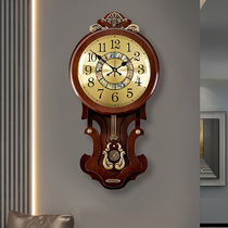 New Chinese shell clock hanging clock Living room Home Wanyear calendar New Chinese style Atmospheric Fashion Decoration Clock Hanging Wall Watch