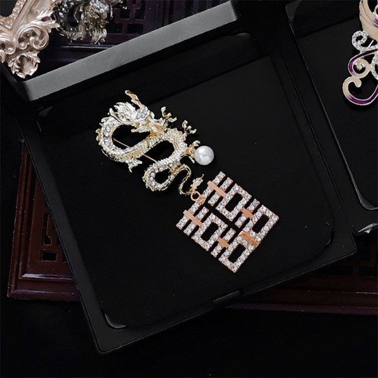 Роскошный национальный тренд с бриллиантами, новый свадебный корсаж с драконом и фениксом