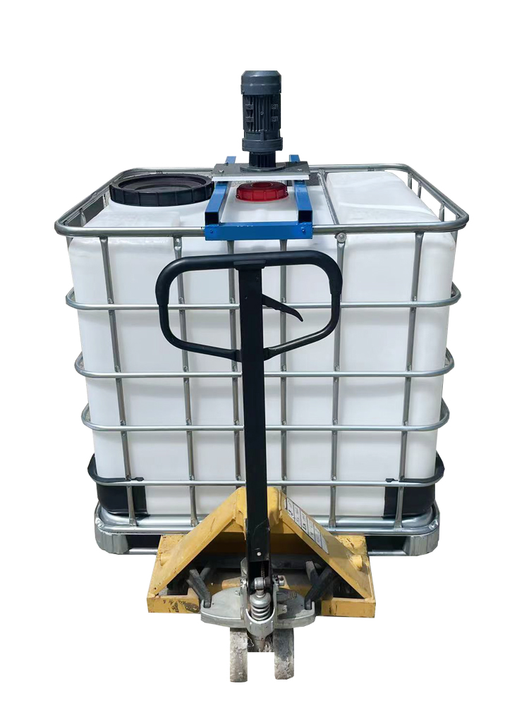 滚塑加厚运输吨桶千升桶堆码桶ibc塑料化工桶带搅拌电机方形桶 - 图0