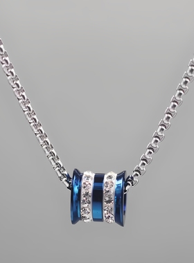 原创钛钢欧美黑色日韩风锁骨链