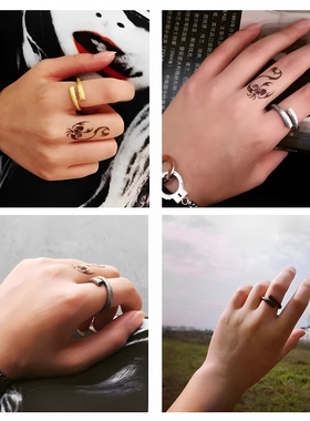 金箍棒戒指男个性复古至尊宝刻字