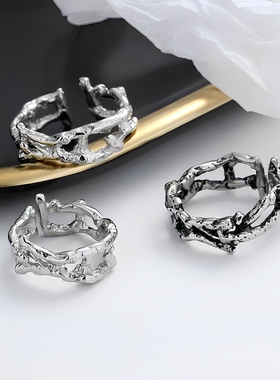 潮流原创欧美嘻哈钛钢单身戒指