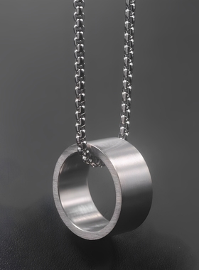 潮男复古圆圈项链男酷帅项坠街头